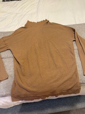 We The Free Ribbed Mock Neck Tunic - Brown